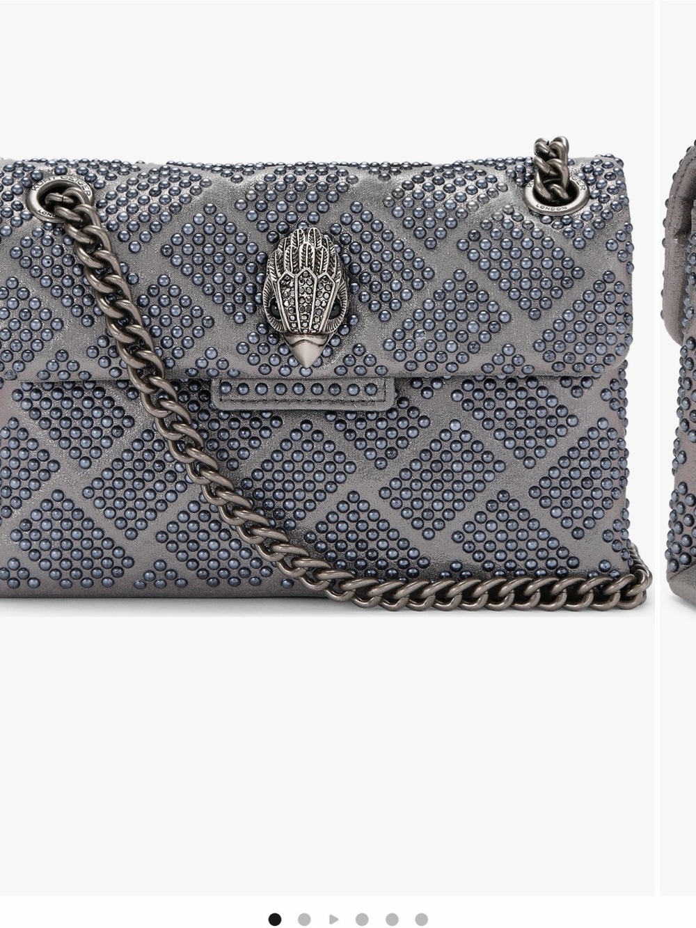Kurt Geiger Gray Studded Chain Shoulder Bag